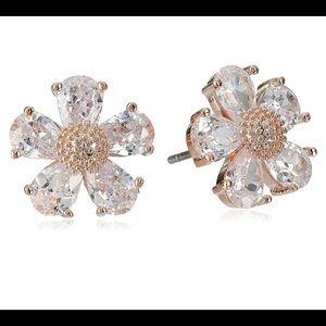 Betsey Johnson crystal flower stud earrings